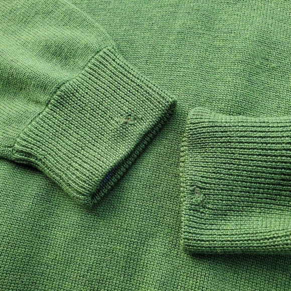 Brooks brothers sweater mens large green 1/4 zip merino wool - Picture 5 of 14